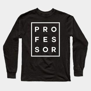 Professor Boxed (White) Long Sleeve T-Shirt